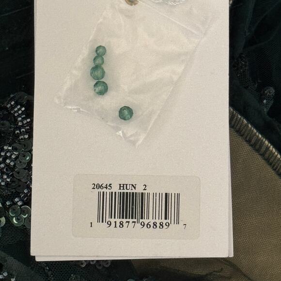 Mac Duggal 20645 Embellished Tulle Mini‎ Dress Hunter Green Size 2 NWT - Picture 9 of 10